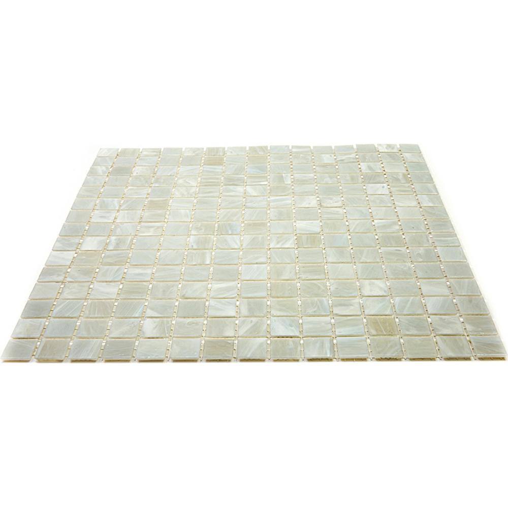 Celestial Pastel Gray Iridescent Glass Mosaic Tile