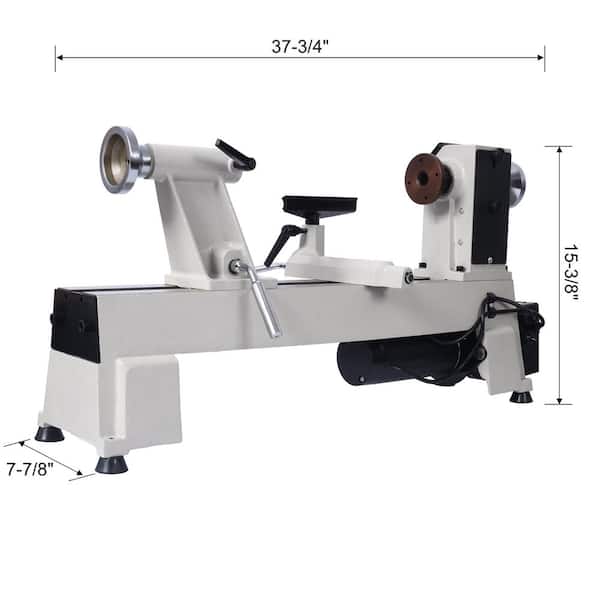 Amucolo 12 in. x 18 in. Wood Lathe, Benchtop Wood Lathe Machine 3