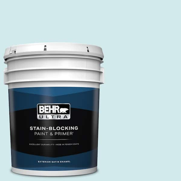 BEHR ULTRA 5 gal. #540C-1 Mineral Water Satin Enamel Exterior Paint & Primer