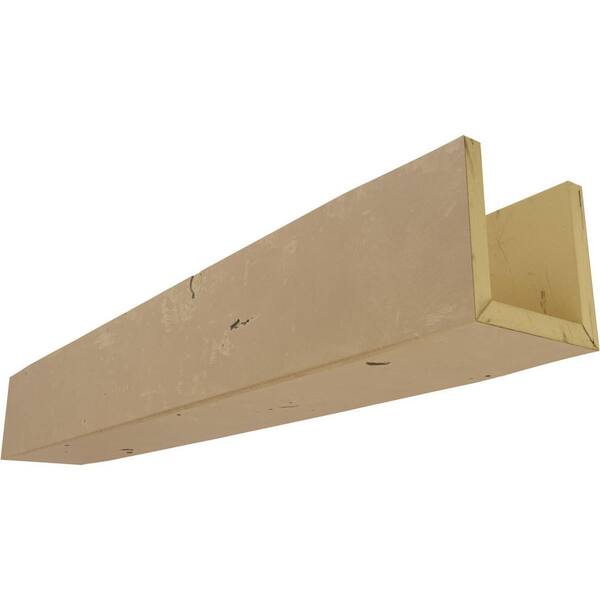Ekena Millwork 6 in. x 10 in. x 8 ft. 3-Sided (U-Beam) Knotty Pine Natural Pine Faux Wood Ceiling Beam