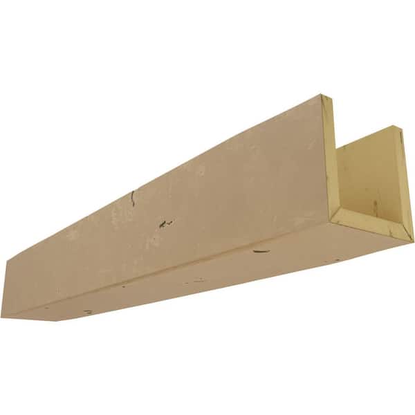 Ekena Millwork 10 in. x 10 in. x 16 ft. 3-Sided (U-Beam) Knotty Pine Natural Pine Faux Wood Ceiling Beam