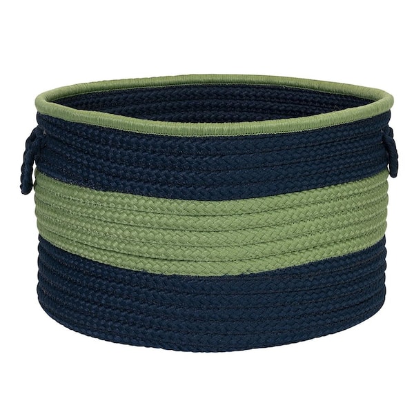 Colonial Mills Color Pop Round Polypropylene Basket Navy/Green 14 in. x 14 in. x 10 in.