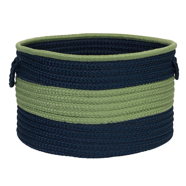 Colonial Mills Color Pop Round Polypropylene Basket Navy/Green 24 in. x 24 in. x 14 in.