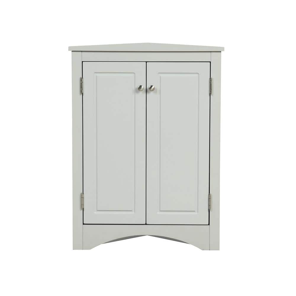 17.2in W x 17.2 in D x 31.5in H in Gray Ready to Assemble Triangle Bathroom