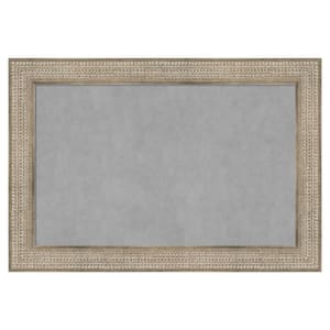 Trellis Silver 38 in. x 26 in Framed Magnetic Board