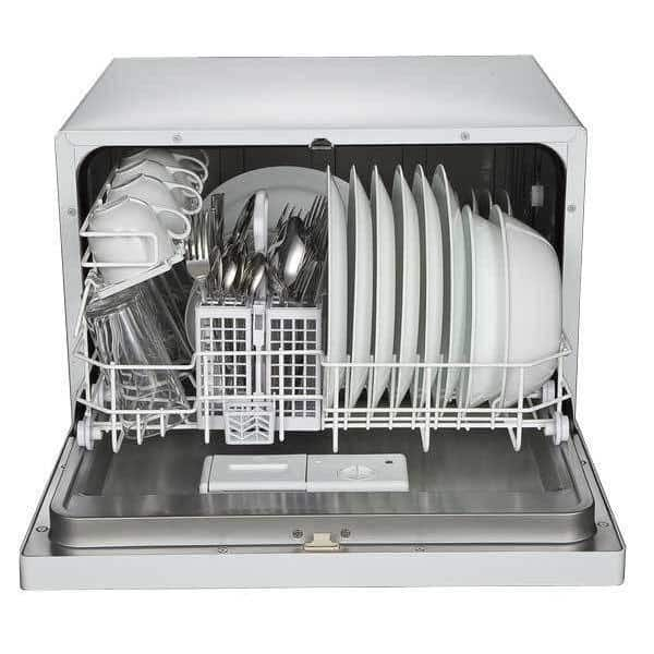 24 in. White Electronic CounterTop Control 600120-volt Dishwasher with 6-Cycles, 6 Place Settings Capacity