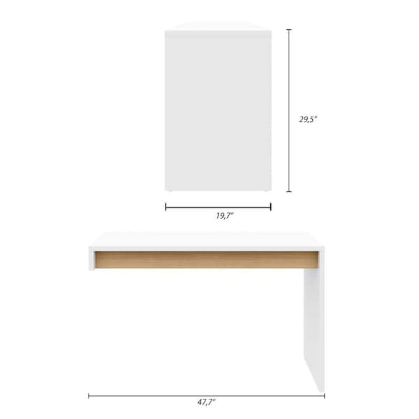 Nexera Chrono White and Natural Maple Reversible Desk Panel 211339