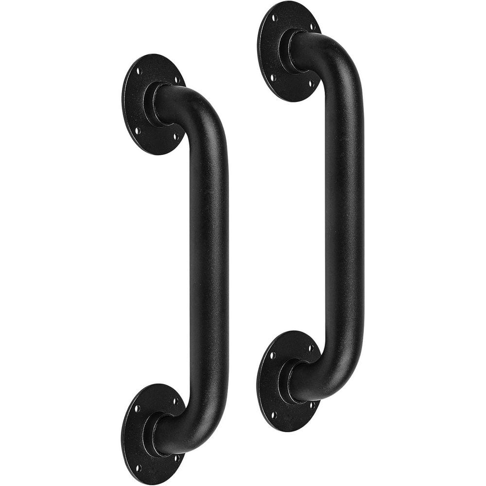 Industrial Pipe Wall Handrail 12 in. Black Iron Staircase Safety Hand Rail 2-Pack Indoor Outdoor Deck Rail price history on PriceWatchPro