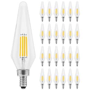 60-Watt Equivalent HX10.5 Glass Dimmable E12 Base Edison LED Light Bulb 4.5-Watt 500 Lumens Wet Rated 2700K (24-Pack)