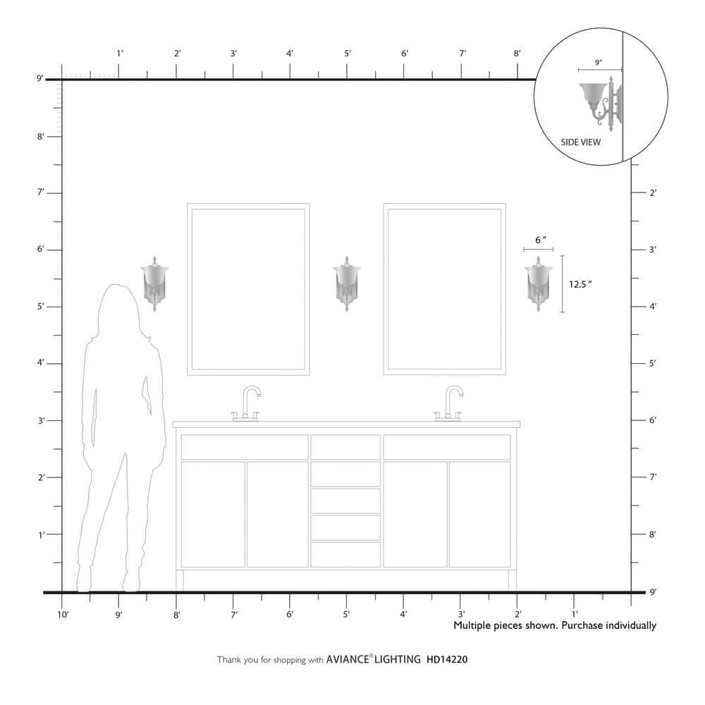 French Regency Polished Chrome 1-Light Bath Vanity with White Alabaster Glass