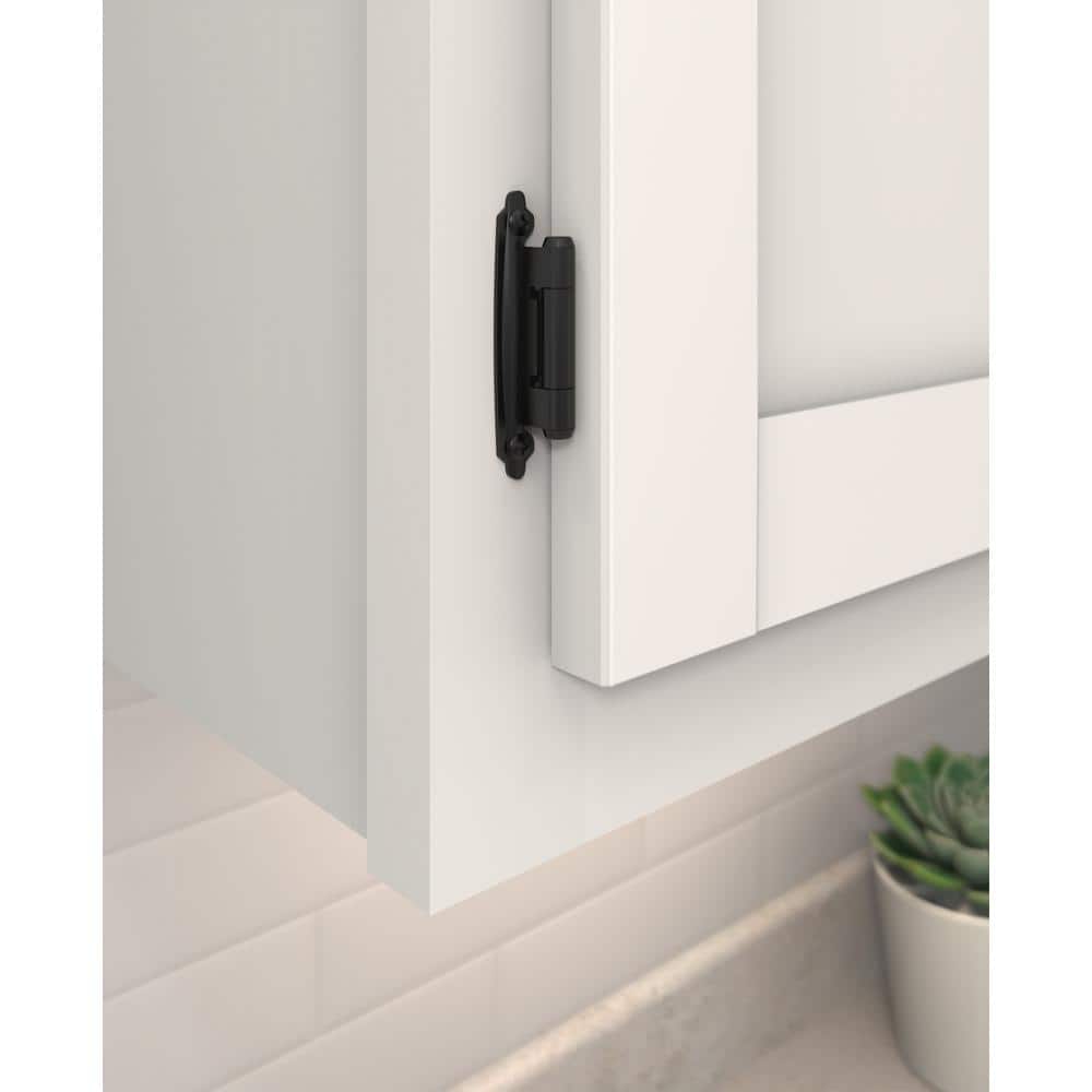 Matte Black Variable Overlay Self-Closing Cabinet Hinges