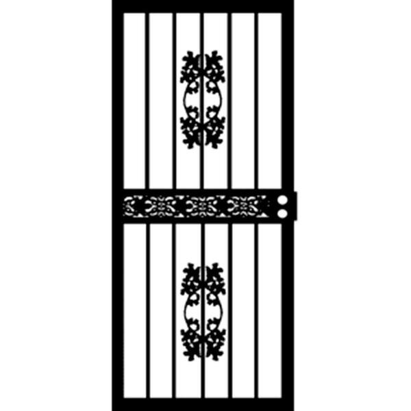 Grisham 36 in. x 80 in. 404 Series Black Niagara Security Door