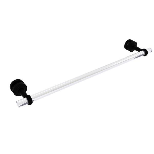 Allied Brass Pacific Beach Collection 24 in. Over-the-Door Single Towel Bar in Matte Black with Twisted Accents