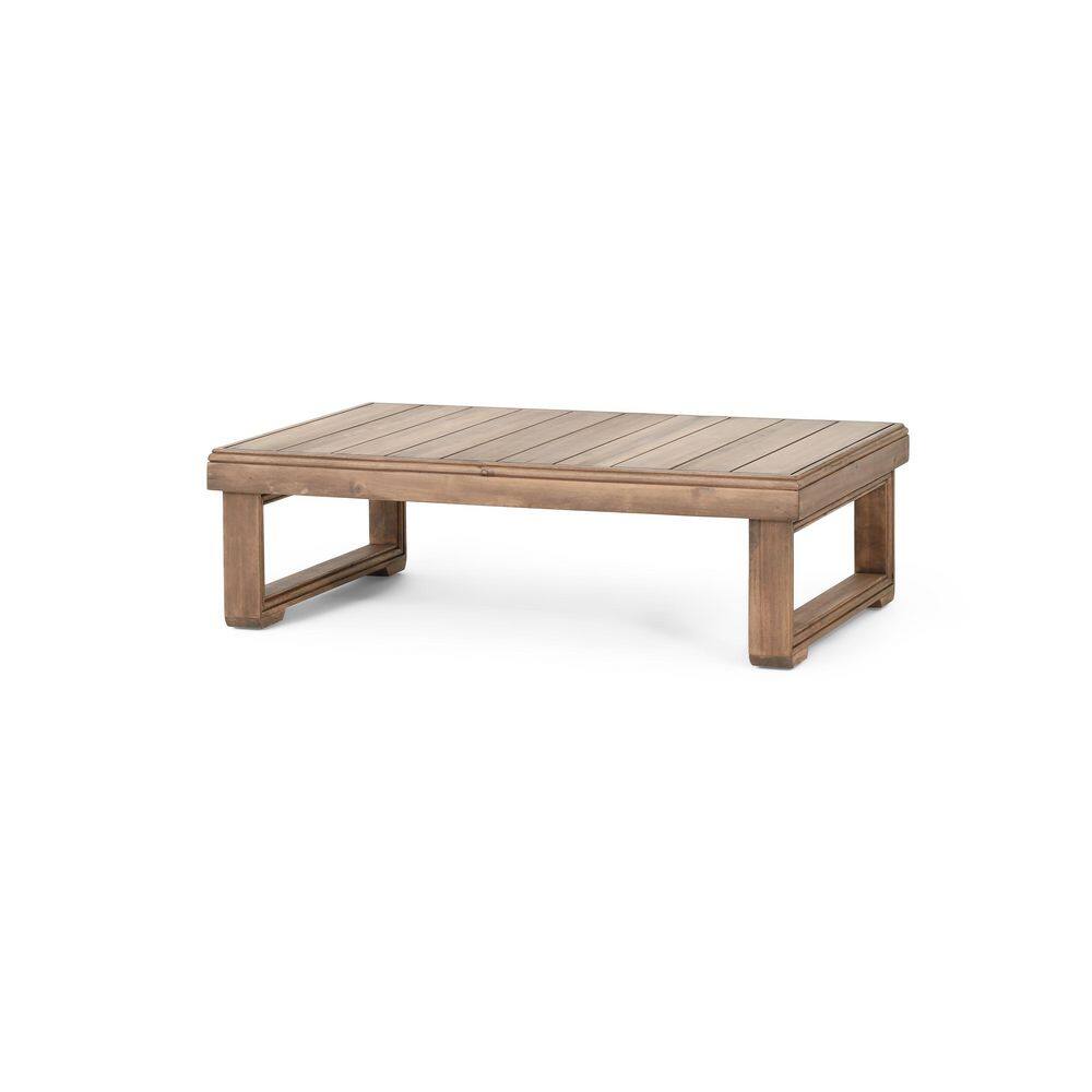 レア　ki-no Aa Table/Acacia TCR Brown 38.5 in. Rectangular Acacia Wood All-Weather Outdoor Side
