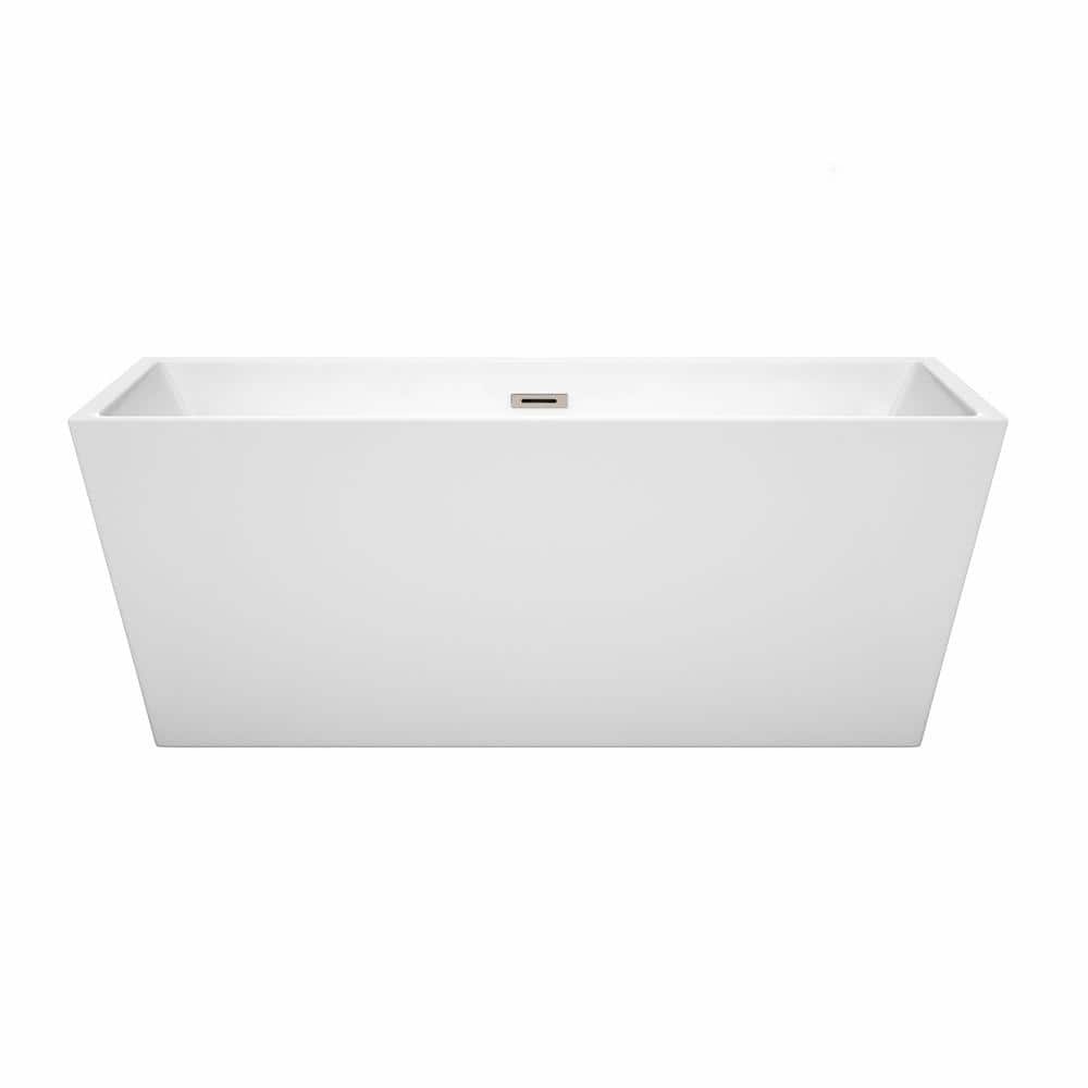 Sara 63'' White Acrylic Freestanding Soaking Bathtub