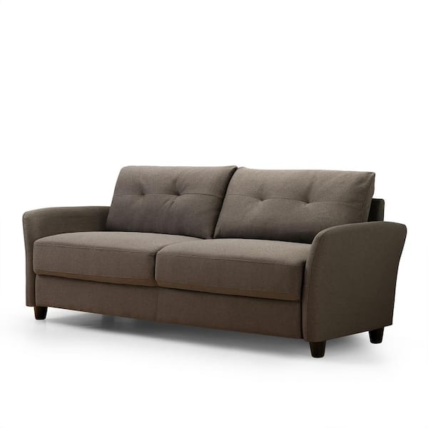 Zinus Ricardo 3-Seat Chestnut Brown Upholstered Sofa