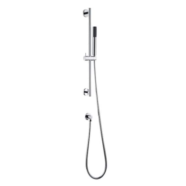 Ultra Faucets Kree Sweep 1-Spray Rectangle High Pressure Multifunction Wall Bar Shower Kit with Hand Shower in Polished Chrome
