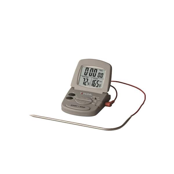 Taylor Multi-use Gray Digital Probe Food Thermometer with Timer Feature
