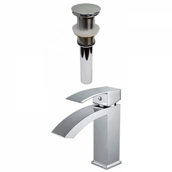Unbranded Roxy Single Handle High Arc Single Hole Bathroom Faucet with Deckplate Included in Chrome 3.4 in. W 16GS-29502