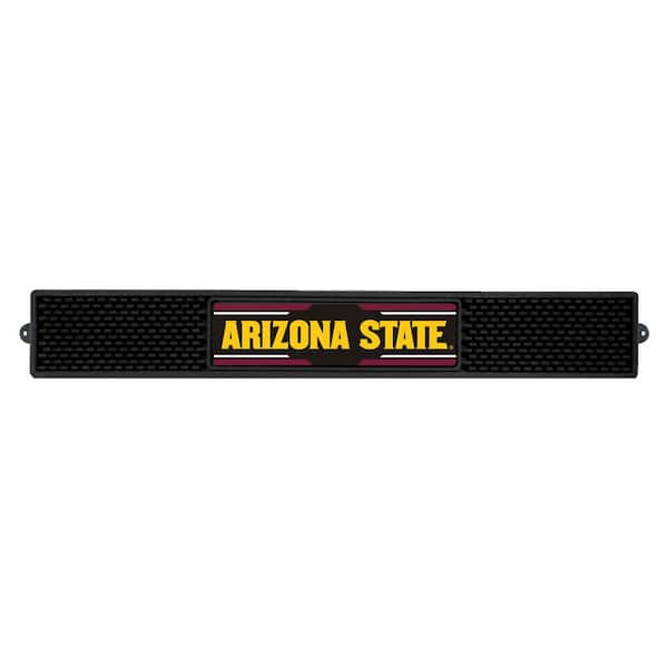FANMATS NCAA- 3.25 in. x 24 in. Black Arizona State University Drink Mat