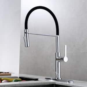 Single-Handle Pull Down Sprayer Kitchen Faucet with Advanced Spray Commercial Brass Kitchen Sink Faucets Polished Chrome