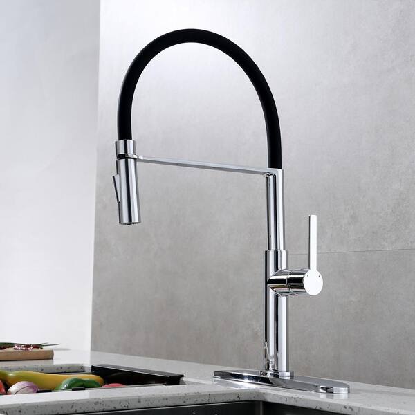 Flg Single Handle Pull Down Sprayer Kitchen Faucet With Advanced Spray Commercial Brass Kitchen 0084