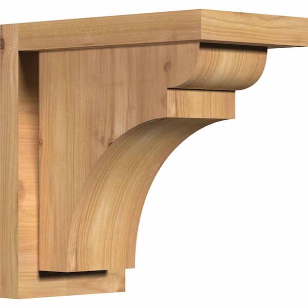 Ekena Millwork 5-1/2 in. x 10 in. x 10 in. Western Red Cedar Yorktown Smooth Corbel with Backplate