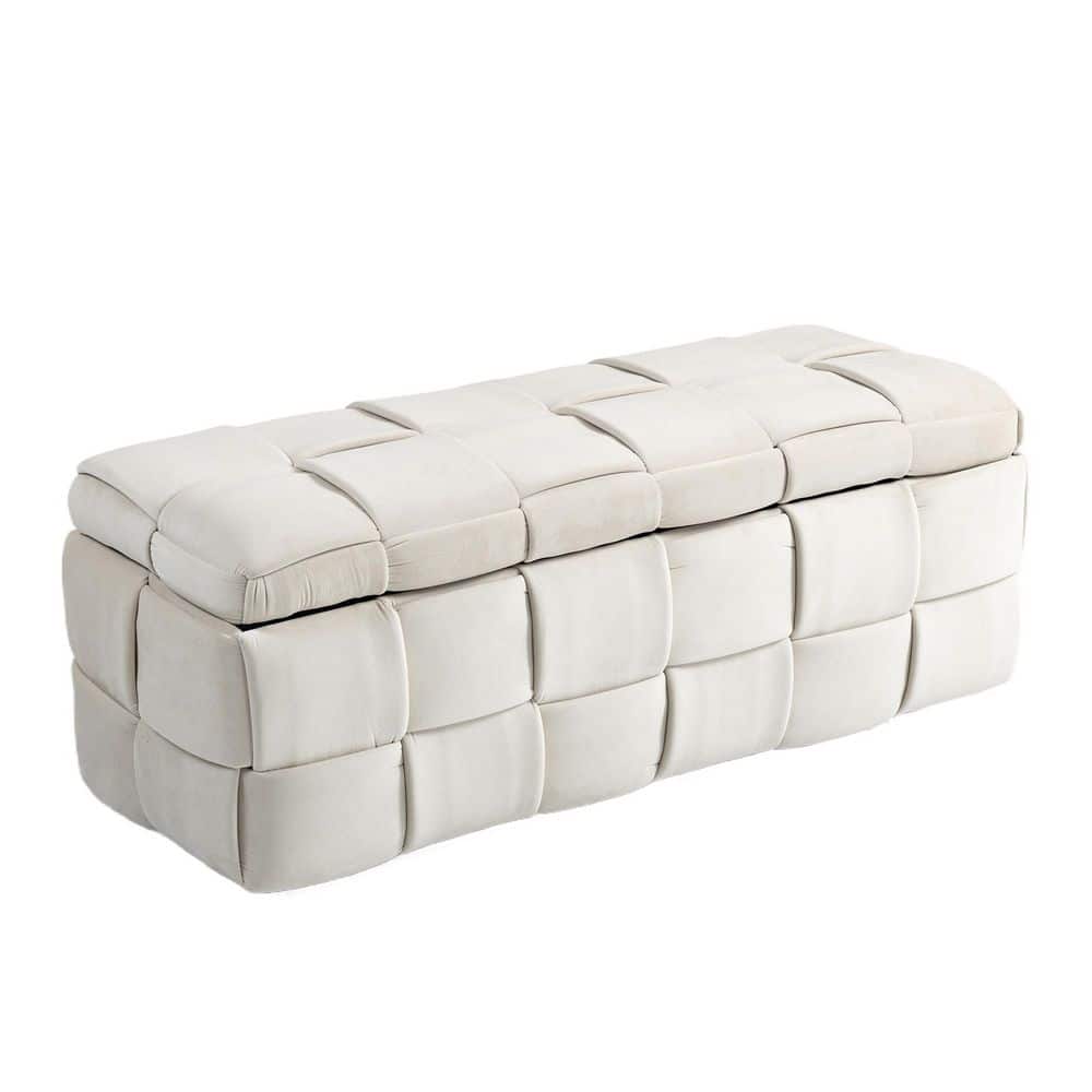 44 in. Modern velvet ottoman bench with Storage in SN-1016