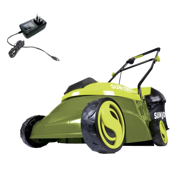 Sun Joe 14 in. 28-Volt Cordless Walk Behind Push Mower Kit with 4.0 Ah Battery + Charger