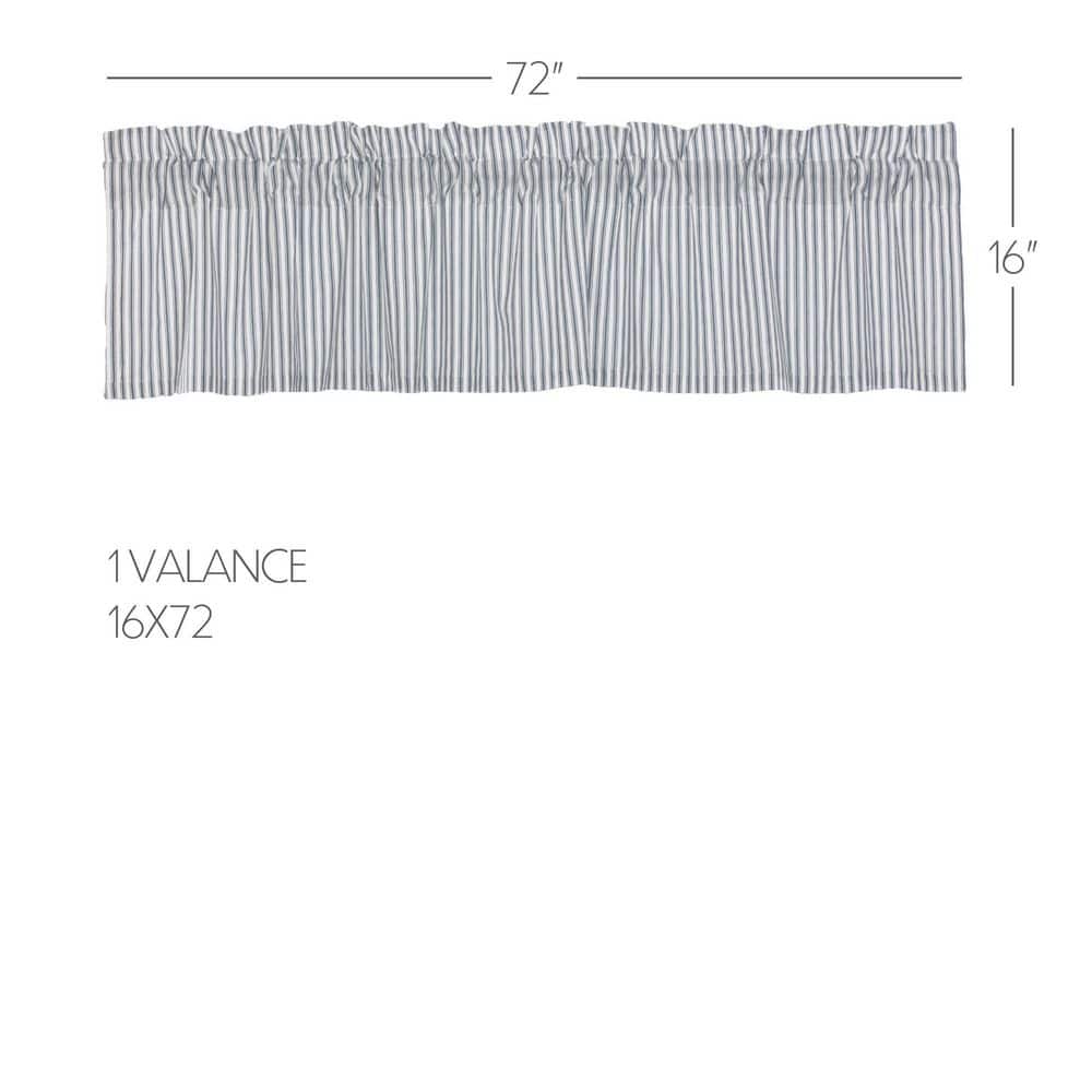Denim Blue and White Striped Cotton Valance 16x72