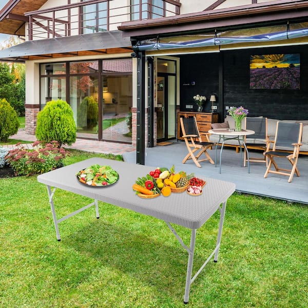 Plastic Folding Camping Foot Camping Table Meja Lipat Plastik