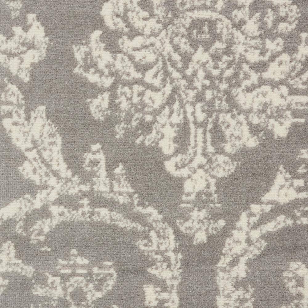Gray and Ivory Damask Pattern 8' x 10' Area Rug