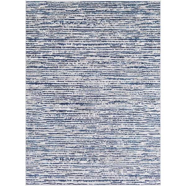 Livabliss Havana Navy 5 ft. 3 in. x 7 ft. 3 in. Solid Area Rug