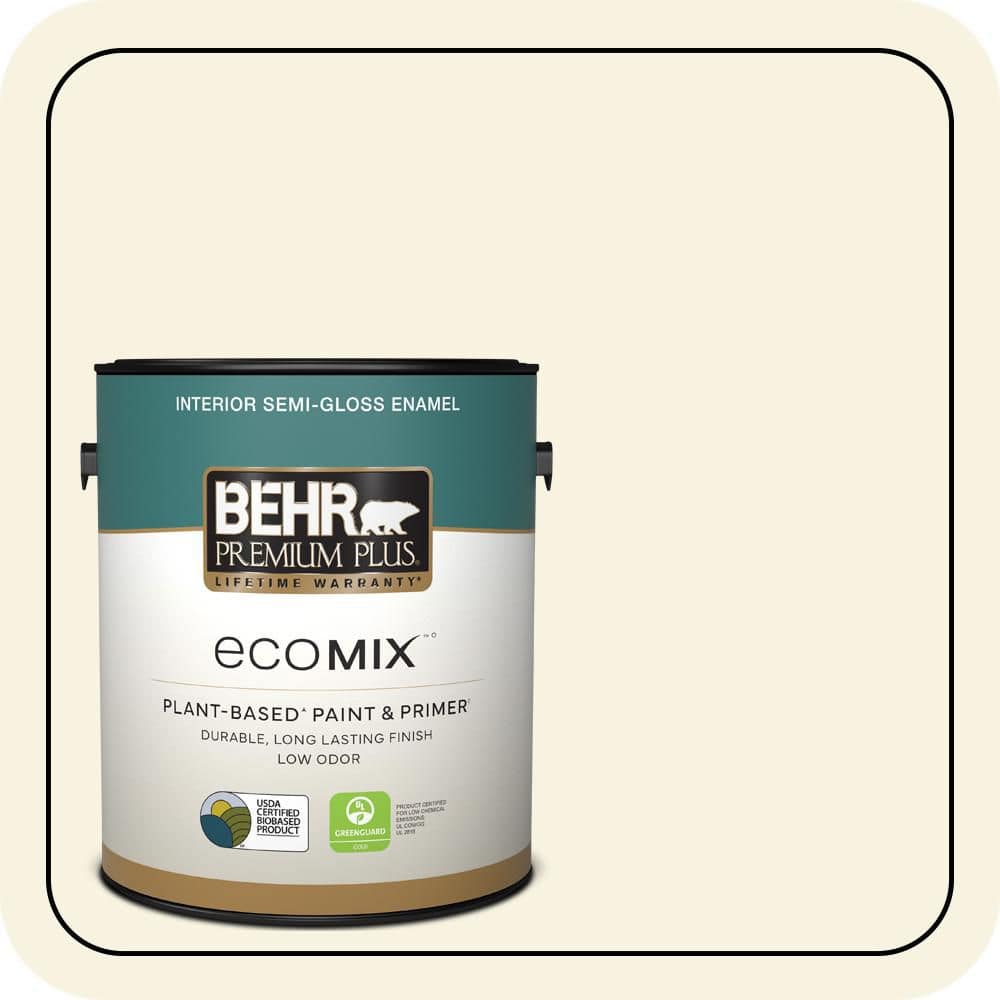 1 gal. #BWC-03 Lively White Semi-Gloss Enamel EcoMix Plant-Based Interior Paint & Primer price history on PriceWatchPro