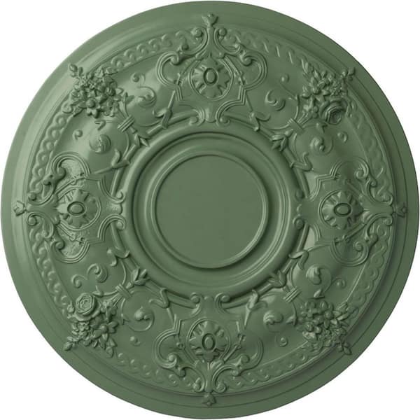 Ekena Millwork 29-1/4" x 2" Darnay Urethane Ceiling (Fits Canopies up to 7-1/4"), Hand-Painted Athenian Green