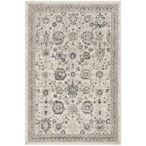 Renewed Ivory Multicolor 5 ft. x 7 ft. Distressed Traditional Area Rug