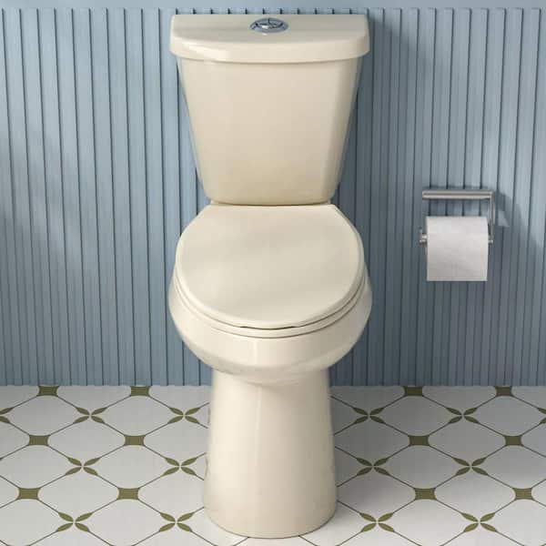 Extra Tall 21 in. 2-Piece Toilet Dual Flush 1.1/1.6 GPF Elongated Toilet in Biscuit with Soft Close Seat in Biscuit