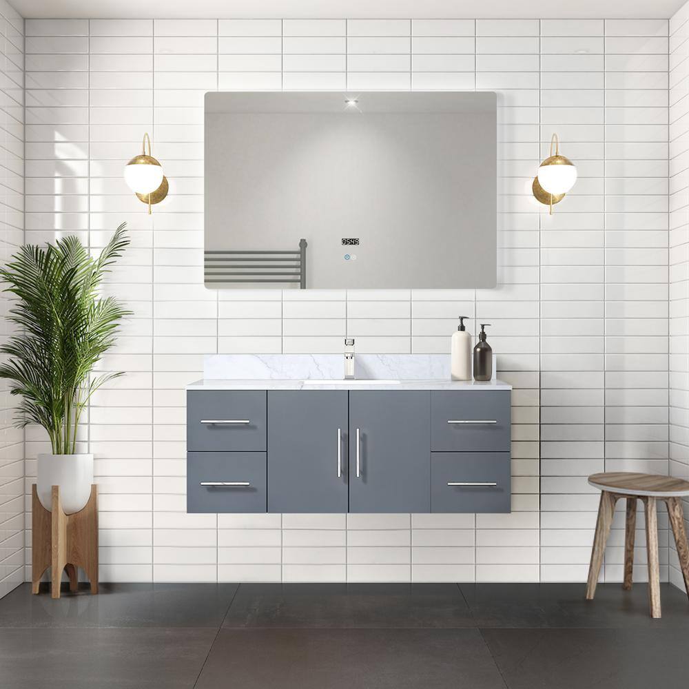 Lexora Geneva 48 in. W x 22 in. D Dark Grey Bath Vanity without Top