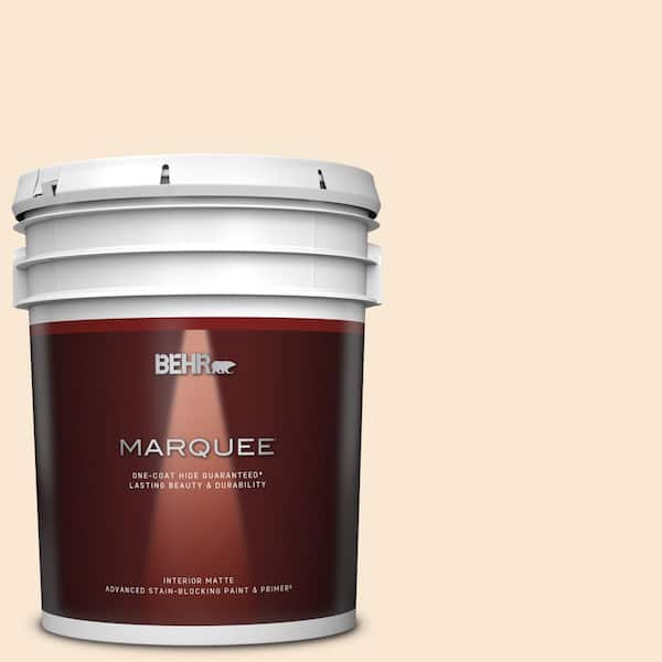 BEHR MARQUEE 5 gal. #PPU4-09 Cafe Cream Matte Interior Paint & Primer