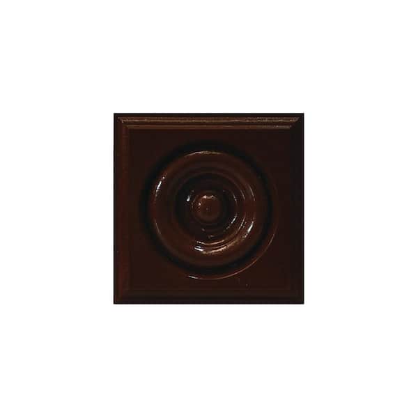 1-1/8 in. D x 4-1/2 in. W x 4-1/2 in. L Poplar Wood Stained Gunstock Rosette Block
