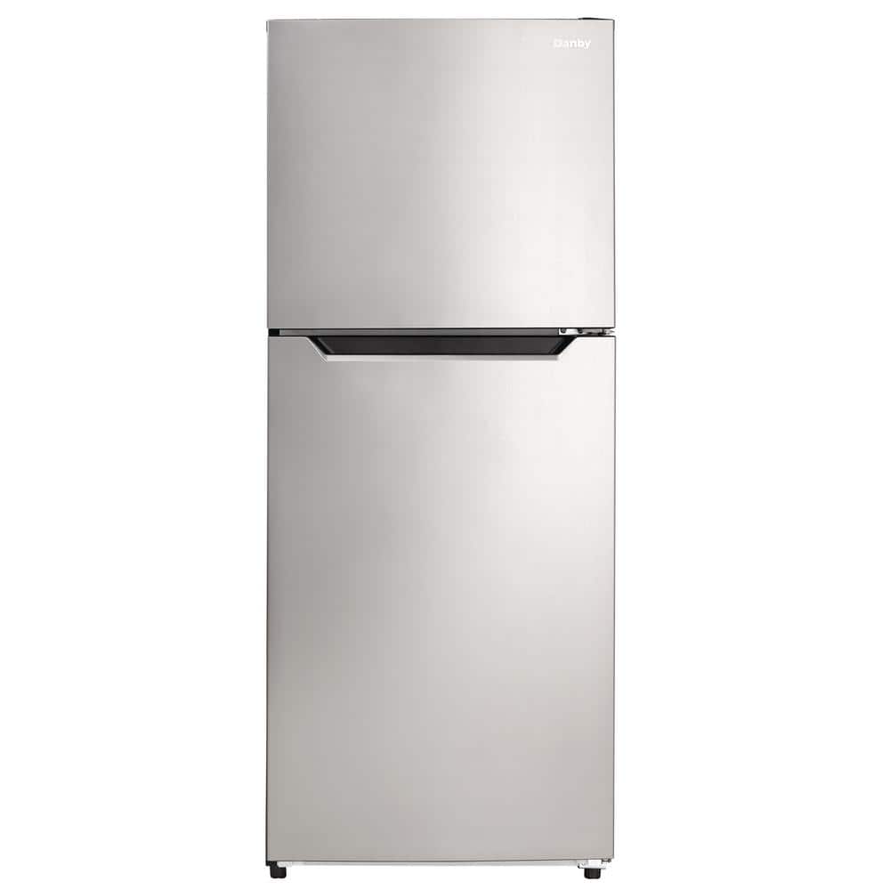 Danby 10.1 cu. ft. Top Freezer Refrigerator in Stainless Steel, Counter Depth, Silver