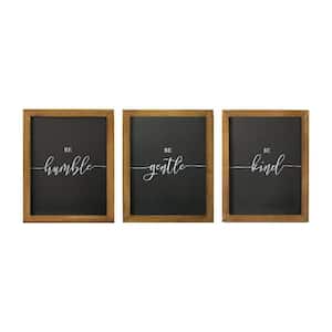 Victoria Wooden "Be Kind Be Gentle Be Humble" Wall Art Set of 3