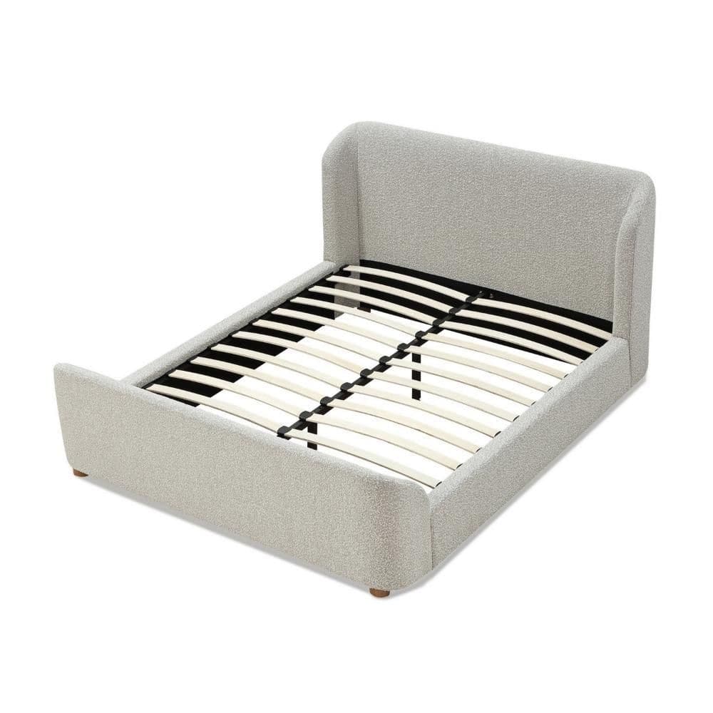 Kaven Gray Wood Frame King Size Platform Bed with Boucle Upholstery price history on PriceWatchPro