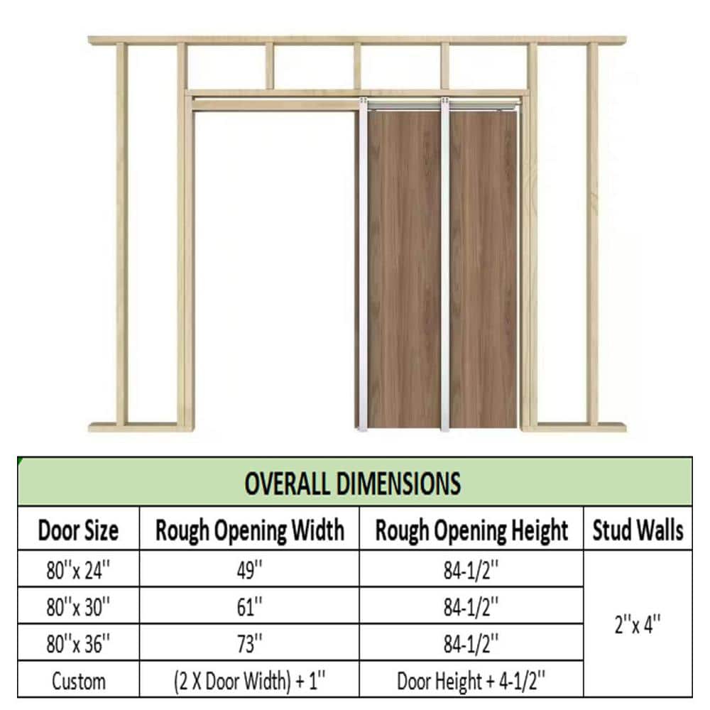 Heavy Duty Aluminum Pocket Door Frame for 2x4 Stud Wall