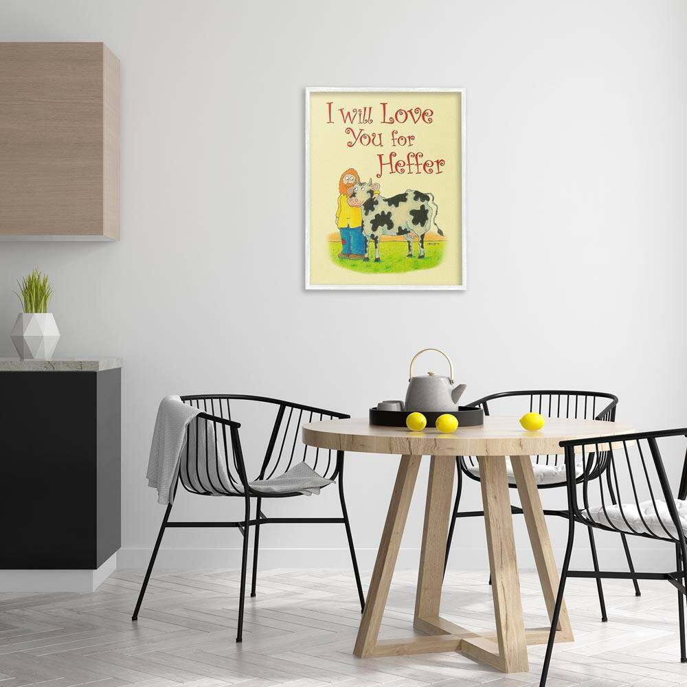 Love You For Heffer by Roger Straub White Framed Typography Giclee Art Print 30 in. x 24 in. price history on PriceWatchPro