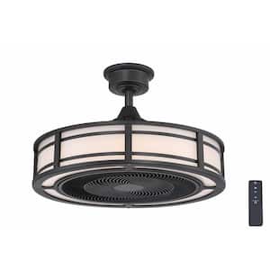 Brette III 23 in. Integrated LED Indoor/Outdoor Matte Black Ceiling Fan with Light and Remote Control