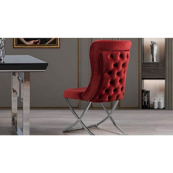 Burgundy upholstered dining online chairs