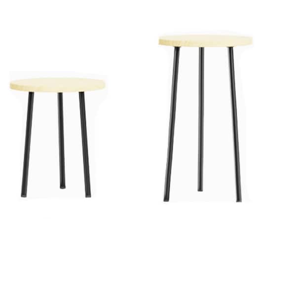 1-Tier brown wood Plant Stand (11.8 in. H W x 20 in. H) 2-pack