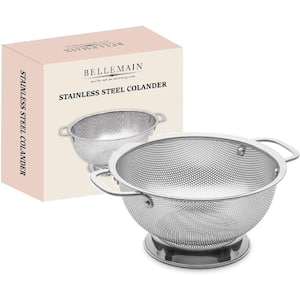 3 Qt. Stainless Steel Kitchen Colander with Handle