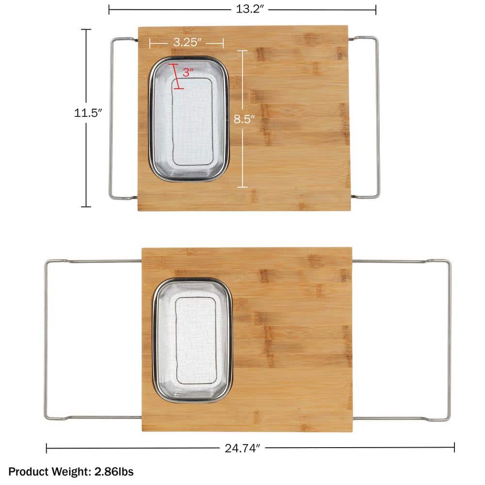 13.2in x 11.5in 2 in 1 Cutting Board with Strainer - thumbnail 6